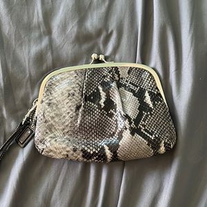 Snakeskin Coach clutch
